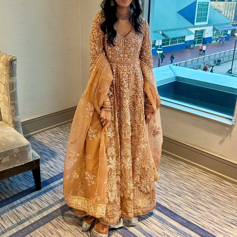 Maria B Lehenga with long gown shirt